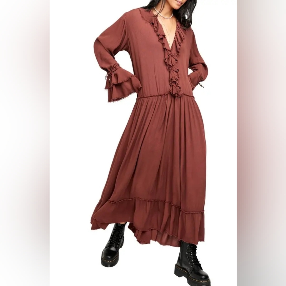 Free People Sweet Darlin' Ruffle Dress XL - Picture 13 of 16